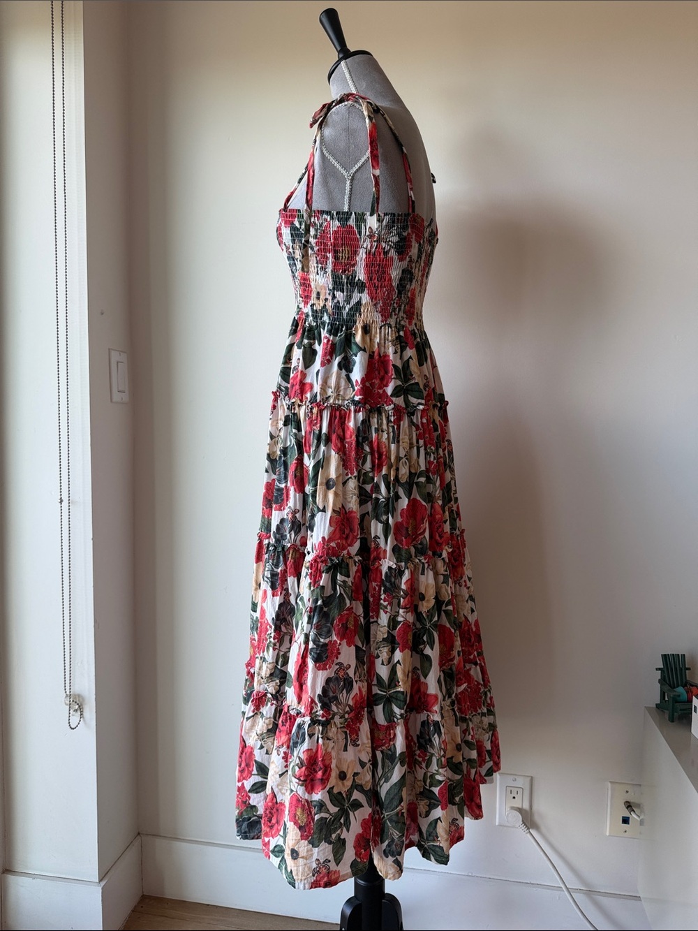Vilebrequin Floral Maxi Dress in Red, Green, Cream - Picture 3 of 8